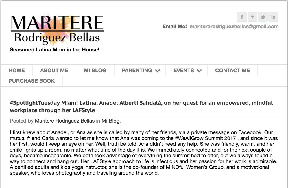#SpotlightTuesday Miami Latina, Anadel Alberti Sahdalá, on her quest for an empowered, mindful workplace through her LAFStyle